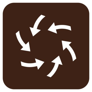 Oklar düz kare vektör simge girdap