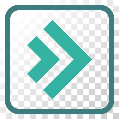 Üst karakter doğru vektör simgesi bir çerçeve içinde