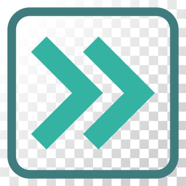 Üst karakter doğru vektör simgesi bir çerçeve içinde