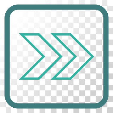 Üst karakter doğru vektör simgesi bir çerçeve içinde