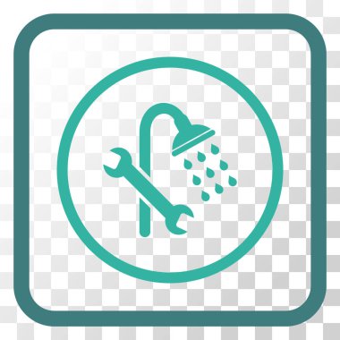 Duş sıhhi tesisat vektör simgesi bir çerçeve içinde