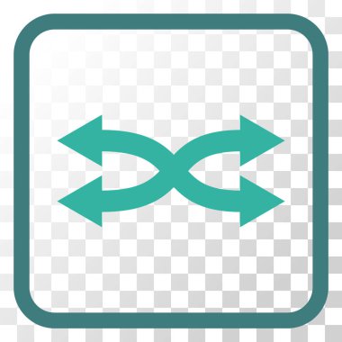 Shuffle okları yatay vektör simgesi bir çerçeve içinde