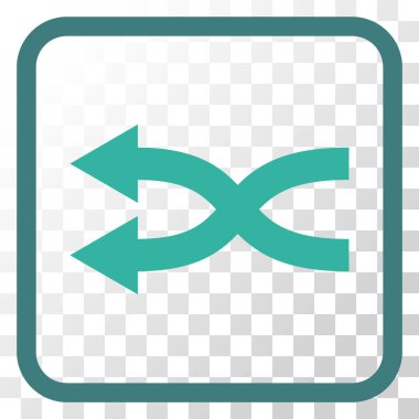 Shuffle oklar sol vektör simgesi bir çerçeve içinde