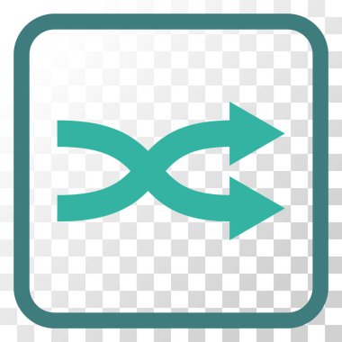 Shuffle okları doğru vektör simgesi bir çerçeve içinde