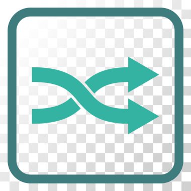 Shuffle okları doğru vektör simgesi bir çerçeve içinde