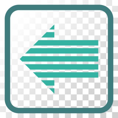 Şerit ok sol vektör simgesi bir çerçeve içinde