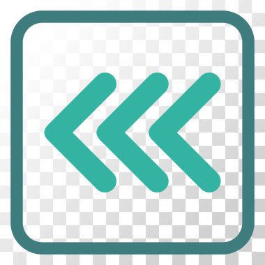 Ok ucu sol vektör simgesi bir çerçeve içinde üçlü