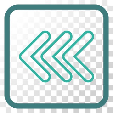 İşaretçi sol vektör simgesi bir çerçeve içinde üçlü