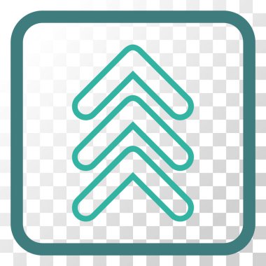 İşaretçi yukarı vektör simgesi bir çerçeve içinde üçlü