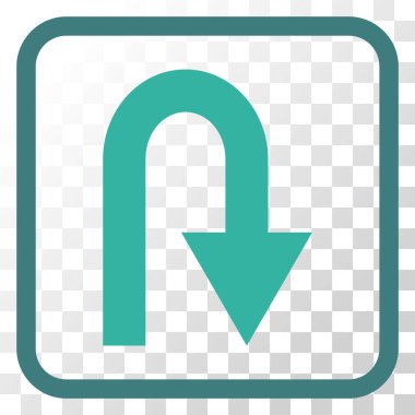 U dönüş vektör simgesi bir çerçeve içinde