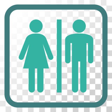 WC kişi bir çerçeve içinde simge vektör