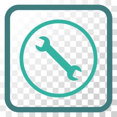 İngiliz anahtarı vektör simgesi bir çerçeve içinde