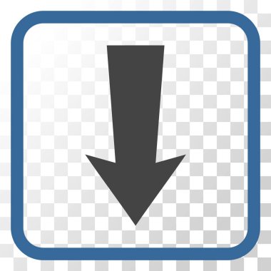 Vektör simgesi bir çerçeve içinde aşağı ok