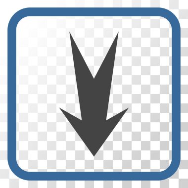 Vektör simgesi bir çerçeve içinde aşağı ok