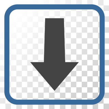 Vektör simgesi bir çerçeve içinde aşağı ok