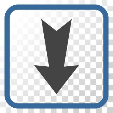 Vektör simgesi bir çerçeve içinde aşağı ok