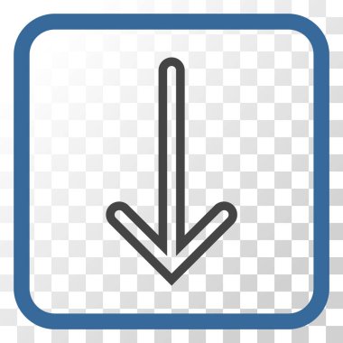 Vektör simgesi bir çerçeve içinde aşağı ok