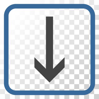 Vektör simgesi bir çerçeve içinde aşağı ok