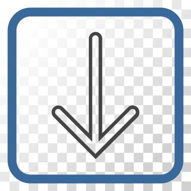 Vektör simgesi bir çerçeve içinde aşağı ok