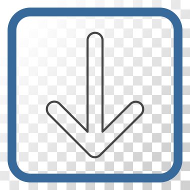 Vektör simgesi bir çerçeve içinde aşağı ok