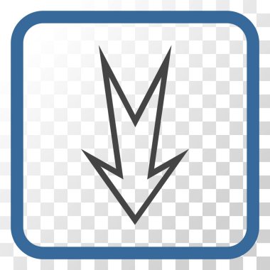 Vektör simgesi bir çerçeve içinde aşağı ok