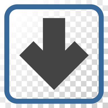 Vektör simgesi bir çerçeve içinde aşağı ok