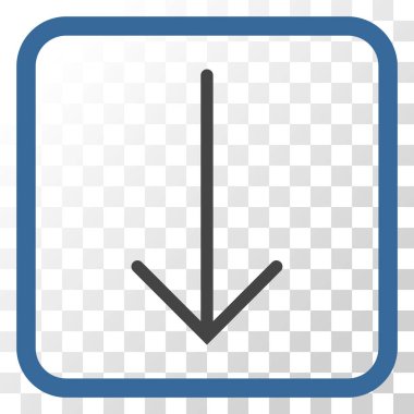 Vektör simgesi bir çerçeve içinde aşağı ok