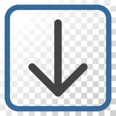 Vektör simgesi bir çerçeve içinde aşağı ok