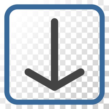 Vektör simgesi bir çerçeve içinde aşağı ok