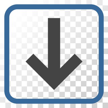 Vektör simgesi bir çerçeve içinde aşağı ok