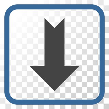 Vektör simgesi bir çerçeve içinde aşağı ok