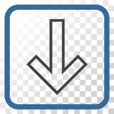 Vektör simgesi bir çerçeve içinde aşağı ok