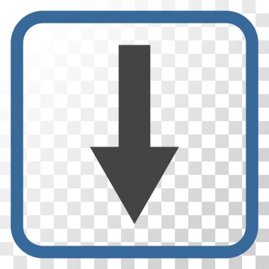 Vektör simgesi bir çerçeve içinde aşağı ok