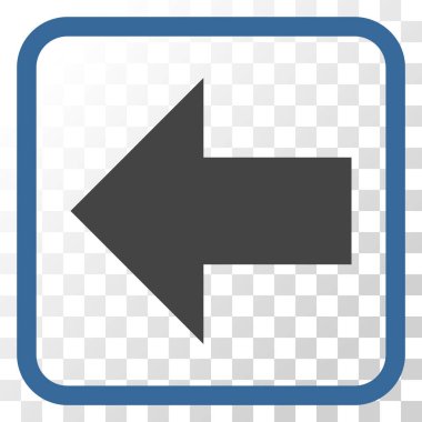 Ok sol vektör simgesi bir çerçeve içinde