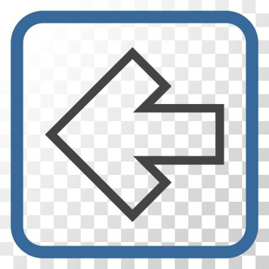 Ok sol vektör simgesi bir çerçeve içinde