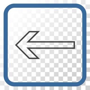 Ok sol vektör simgesi bir çerçeve içinde