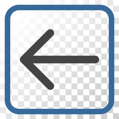 Ok sol vektör simgesi bir çerçeve içinde