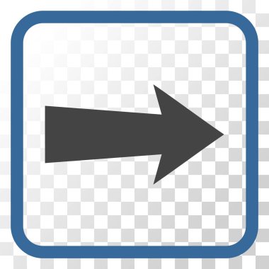 Ok sağ vektör simgesi bir çerçeve içinde