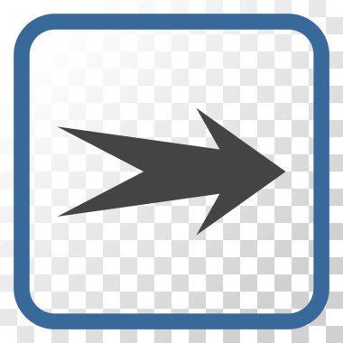 Ok sağ vektör simgesi bir çerçeve içinde