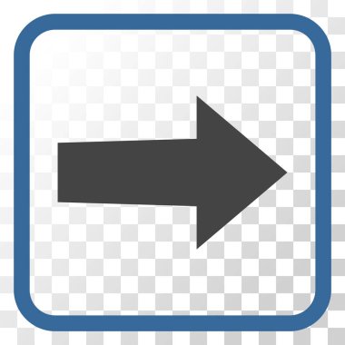 Ok sağ vektör simgesi bir çerçeve içinde