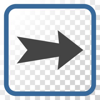 Ok sağ vektör simgesi bir çerçeve içinde