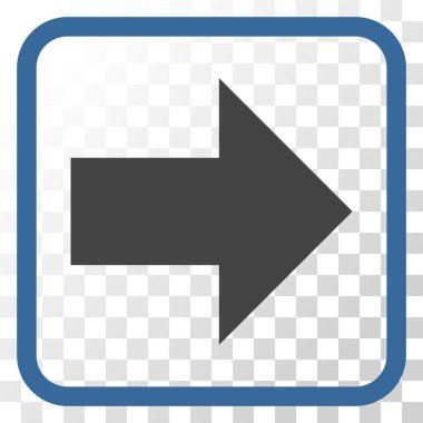 Ok sağ vektör simgesi bir çerçeve içinde