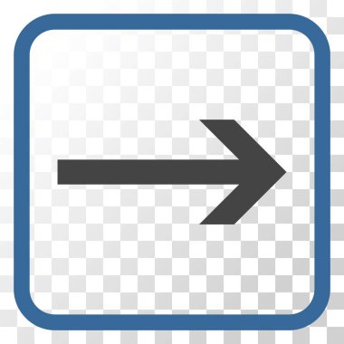 Ok sağ vektör simgesi bir çerçeve içinde