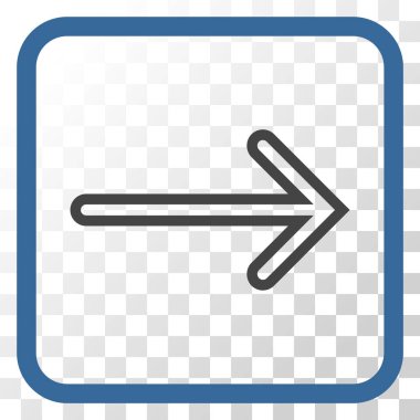 Ok sağ vektör simgesi bir çerçeve içinde