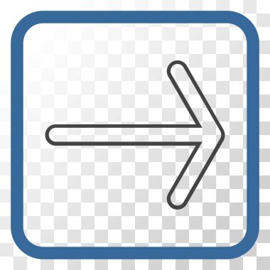 Ok sağ vektör simgesi bir çerçeve içinde