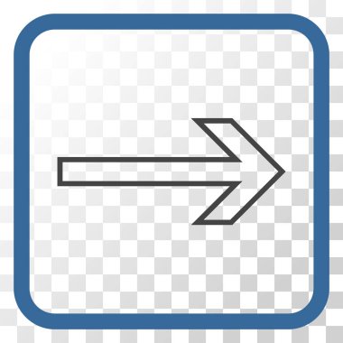 Ok sağ vektör simgesi bir çerçeve içinde