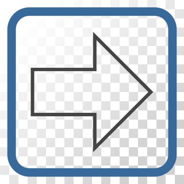 Ok sağ vektör simgesi bir çerçeve içinde