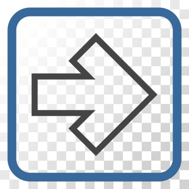 Ok sağ vektör simgesi bir çerçeve içinde