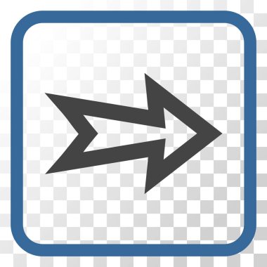 Ok sağ vektör simgesi bir çerçeve içinde