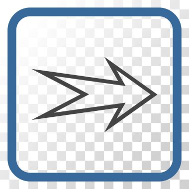 Ok sağ vektör simgesi bir çerçeve içinde